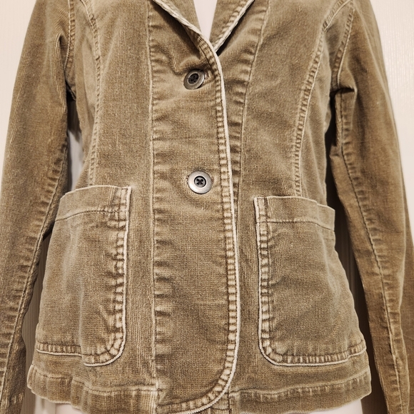 🦅 American Eagle Outfitters Brown Corduroy Button Blazer Jacket Size Small - Picture 4 of 10